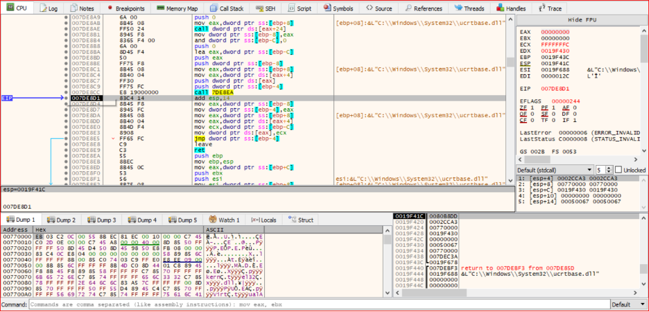 Memory Allocation for Shellcode